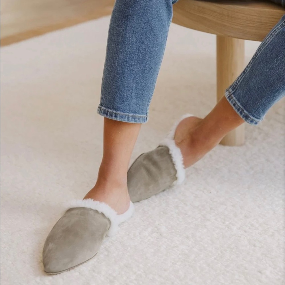 Jenni Kayne Shearling-Lined Mule Size IT39 in Laurel